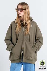 Sun Shades: KAREN WALKER OVERSIZED HOODIE-HUNTER GREEN