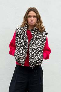 Lollys Laundry: LOLLYS LAUNDRY SADA VEST-LEOPARD PRINT