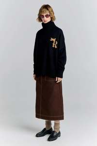 Sun Shades: KAREN WALKER K FLAG SWEATER-BLACK