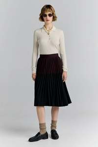 KAREN WALKER TRANQUILITY SKIRT-BLACK/PLUM