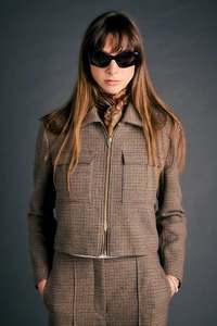 KAREN WALKER LANDING JACKET-BROWN MULTI