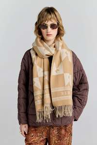 KAREN WALKER MONOGRAM JACQUARED SCARF