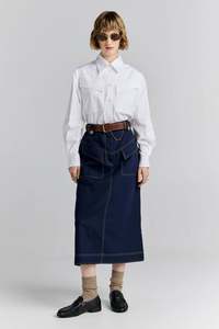 KAREN WALKER WAYFARE SKIRT-NAVY