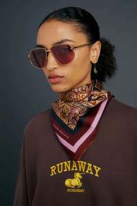 New Arrivals: KAREN WALKER PAISLEY CLASSIC SILK SCARF-BURGUNDY MULTI