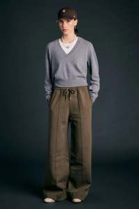 KAREN WALKER PIN TUCK TRACK PANTS-HUNTER GREEN