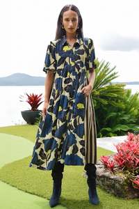 COOPER MADE FOR EACH OTHER DRESS-LIME/BLUE FLORAL