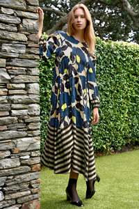COOPER DRESS TO IMPRESS DRESS-LIME/BLUE FLORAL
