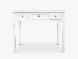 Console Tables: 3-Drawer Console Table - White