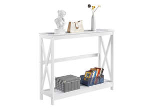 DS Console Table With Shelf - White