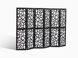 6-Panel Room Divider C M7 - Black