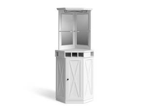 Wine Rack: Corner Wine Cabinet - White