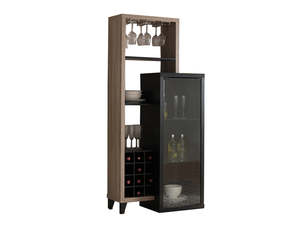 Wine Rack: Wine Cabinet with Glass Display (Right)
