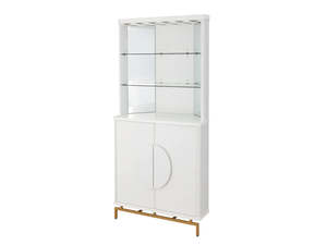 Wine Rack: 2-Door Corner Wine Cabinet - White
