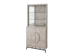 Wine Rack: 2-Door Corner Wine Cabinet - Concrete