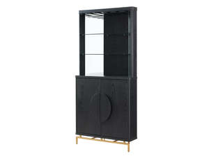 Wine Rack: 2-Door Corner Wine Cabinet - Black