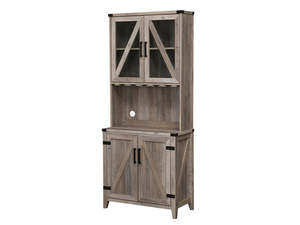 Wine Rack: 4-Door Wine Cabinet - Grey Wash