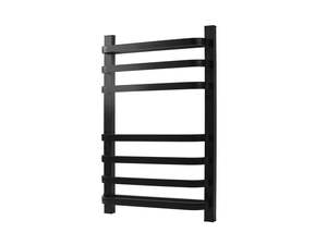 Towel Rail: Black 7-Bar Heated Towel Rail