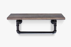 Towel Rail: Pipe Shelf with Towel Rack
