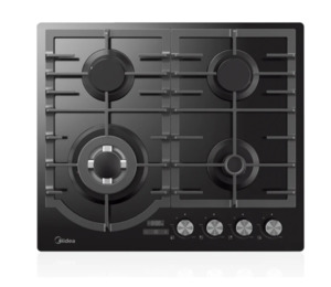 Midea 60cm Gas Cooktop Black Tempered Glass With Timer