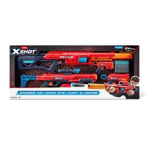 Toys: ZURU X-Shot Excel S1 Combo Pack - Ranger X8, Hawk Eye, Fury 4 & Micro 2.0