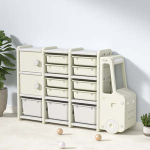 Nursery Furniture: Kids Toy Storage Shelf Set Car Shape