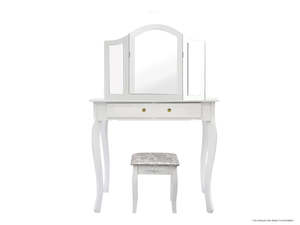 Package: 3-Mirror Dressing Table Set White - 79 cm