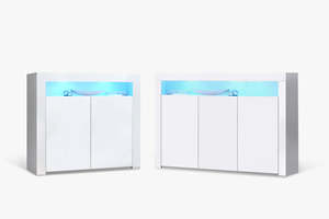 Package: Glansig White Buffet with LED Light Combo