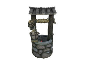 Water Fountain: Solar Water Fountain - Wishing Well Design with LED Light