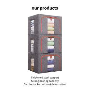 DS BS 2PCS Foldable Steel Frame Clear Window Storage Bins Box-100L