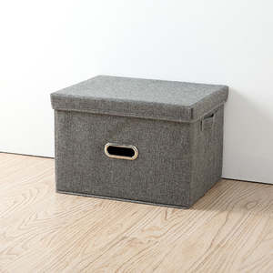 Wall Mounted Storage Bins: DS BS Collapsible Storage Bins with Lids and Handles-L