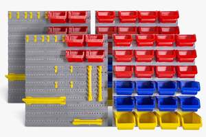 Wall Mounted Storage Bins: 88 Parts Storage Bin Rack Wall-Mounted