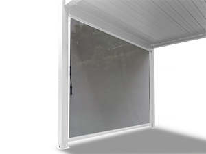Pergola Blind with White Frame & Grey Screen - 3m x 4m