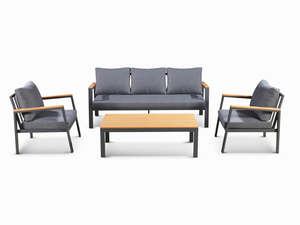Sparre Range: Sparre Outdoor Conversation Set 3+1+1 Aluminium frame