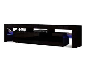 Living Room: DS Glansig LED Entertainment Unit Black - 190 cm