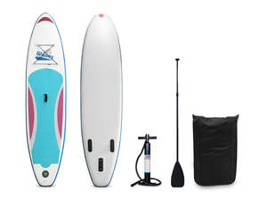 Boating Water Sports: 10 ft Double Layer Inflatable SUP - Blue & Pink