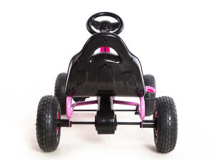 Kids Go Kart With Hand Brake - Pink