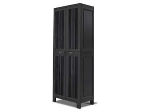 Kiwi Rewards: Full-Size Outdoor Storage Cabinet with Multi-Shelf - Black