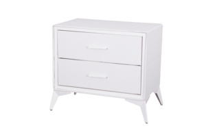 Bedside Table: Delani Bedside Table - Cream
