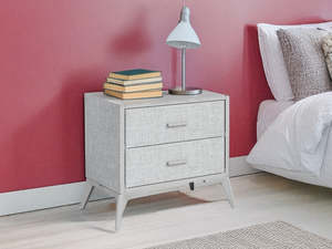 Bedside Table: Delani Bedside Table - Grey