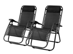 Zero Gravity Chair Black - Set of 2