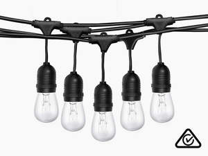 Suspended Socket Festoon Lights with Tungsten Bulbs - 22 m