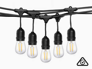 Suspended Socket Festoon Lights with LED Bulbs - 22 m