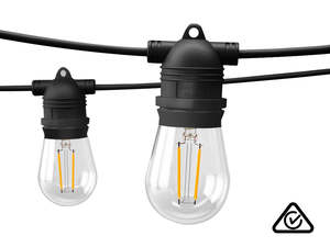 Fixed Socket Festoon Lights with LED Bulbs - 12 m