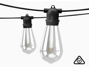 Fixed Socket Festoon Lights with ST64 LED Bulbs - 22 m