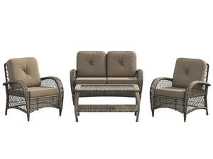 Outdoor Sale: 4pc Outdoor Sofa Set PE rattan