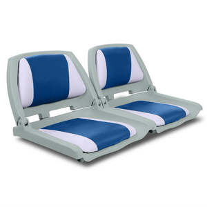 Boating Water Sports: Sport Foldable Marine Boat Seats – Blue (Set of 2)