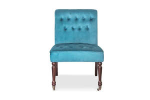 Occasional Chairs: Pirie Velvet Accent Chair - Light Blue
