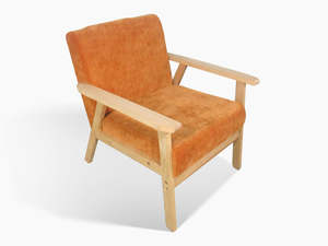 Occasional Chairs: Eleese Velvet Accent Chair - Orange