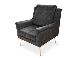 Occasional Chairs: Leisure Chair 1636 Vevlet Grey