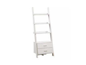 Storage Cabinets Bookshelves: Hollow Core ladder Bookcase White